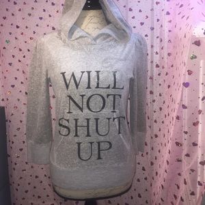 🆕Juicy Couture WILL NOT SHUT UP Velour Hoodie M