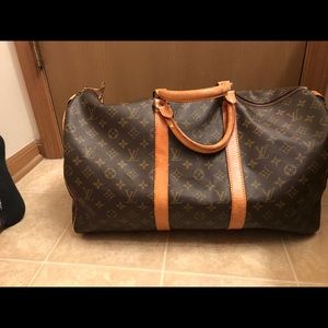 Auth. Louis Vuitton Monogram Keepall 50 Duffle Bag