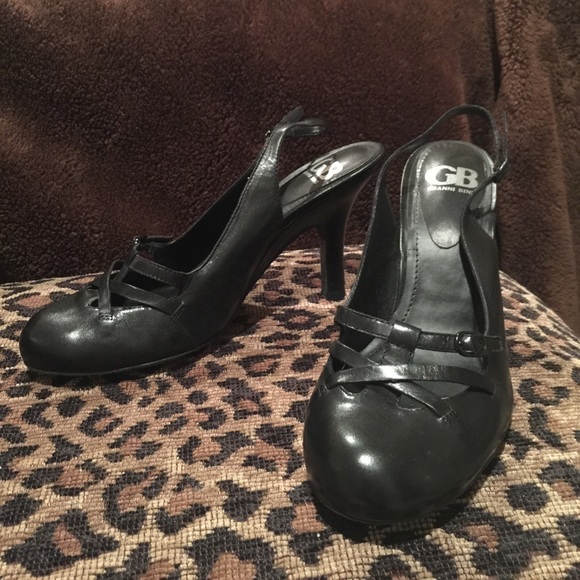 Black Leather, Gianni Bini, Sling Back, Mary Jane - Picture 1 of 4