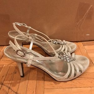 Silver Heels with Jewels at toe!