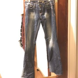 Distressed wash Express Bootcut jeans