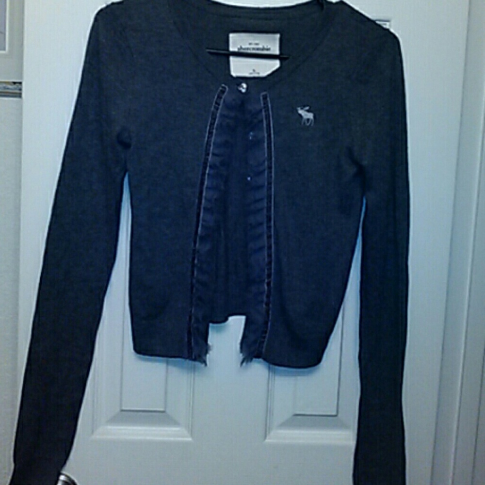 Grey long sleeve button up sweater