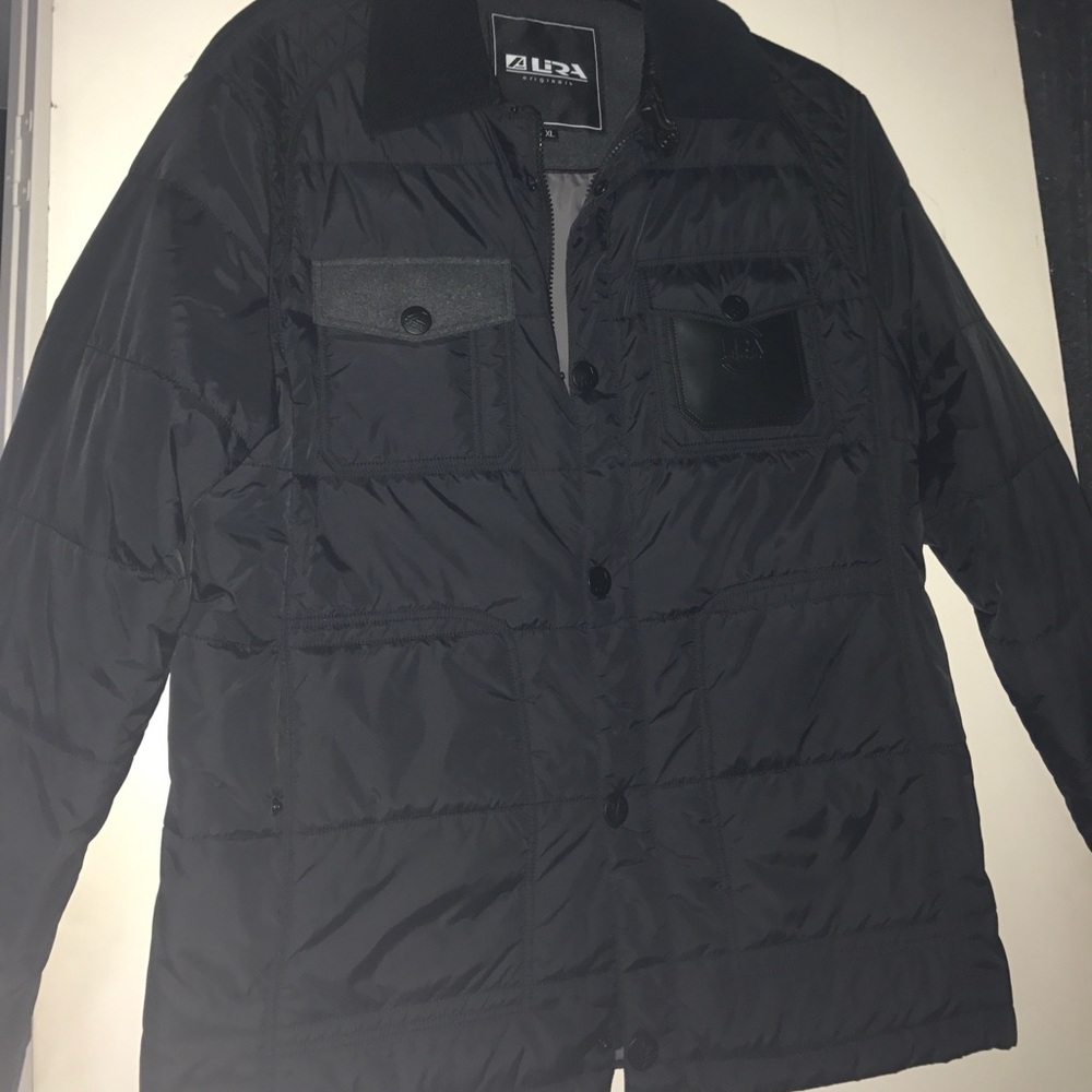 Men's black jacket, worn once.