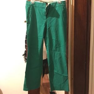 Teal J. Crew Campbell style ankle stretch trousers