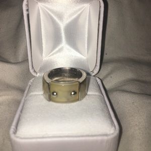 Silver / marble ring