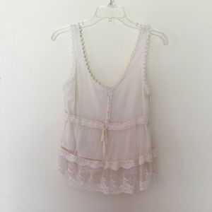 Cream Lace Tank Top
