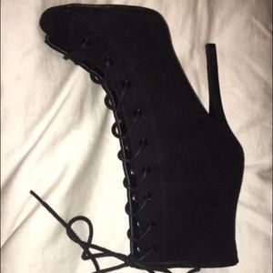Black high heel boots