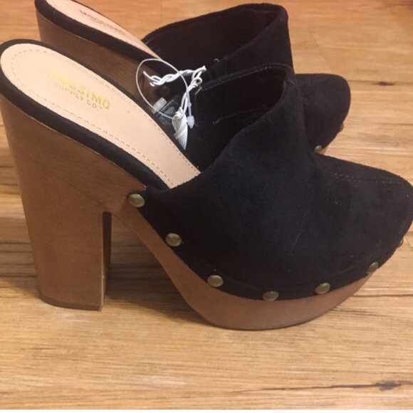 Dekota black faux suede clogs - Picture 3 of 4