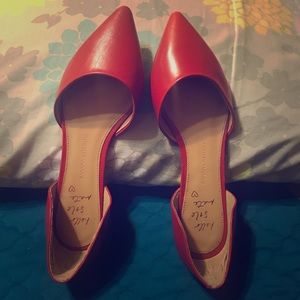 Red Pointed Toe Flats