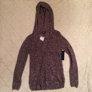 Purple knit hoodie