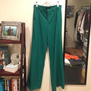 Arc & Co. Green Wide-Leg Dress Pants