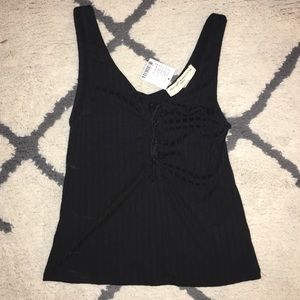 Black lace up Urban Outfitters tank