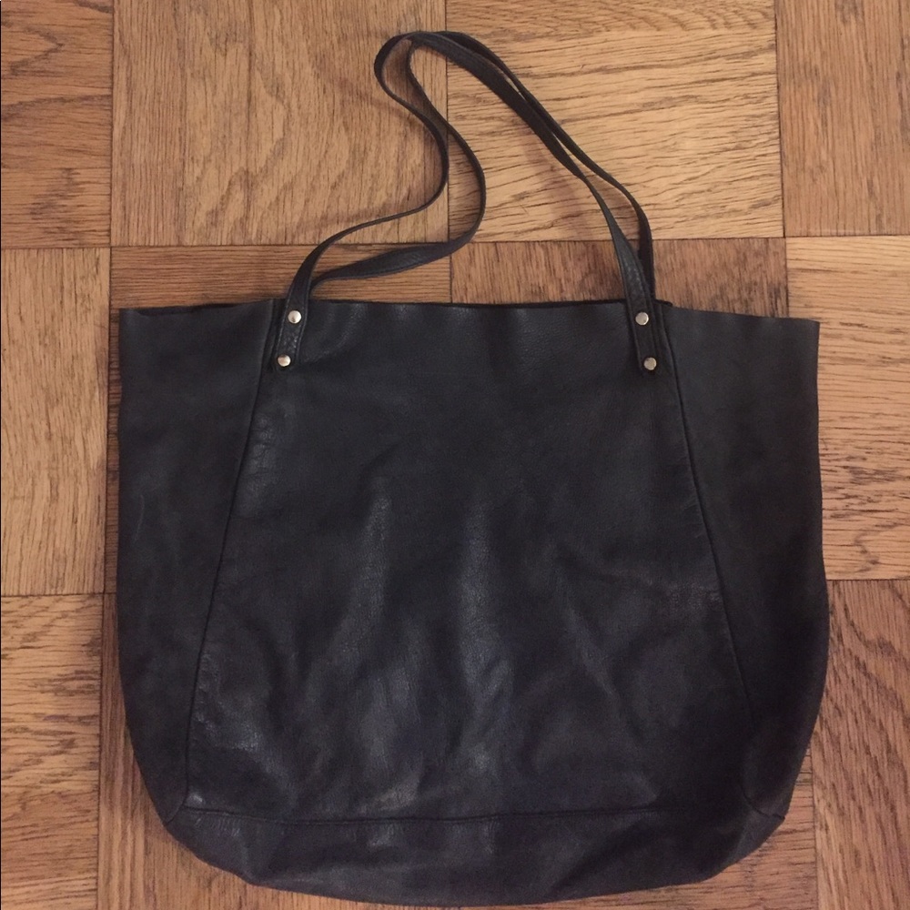 Black Genuine Leather Hobo Bag, American Apparel