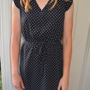 Black and White Ann Taylor Tie Dress