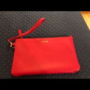 Lodis redish pink wristlet