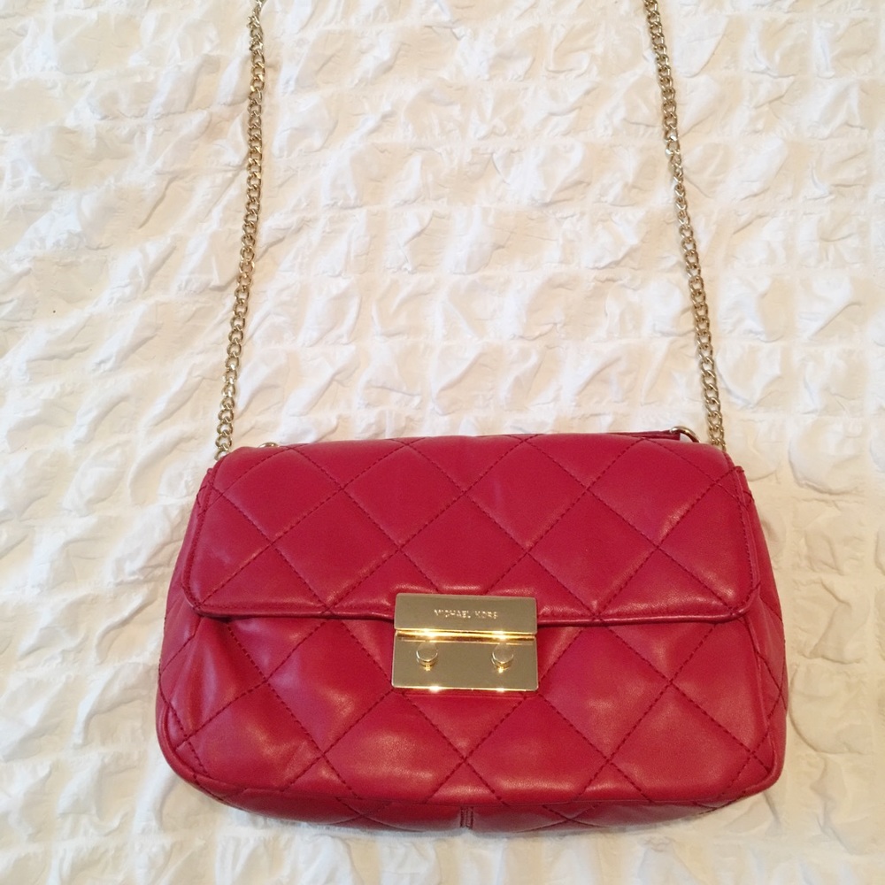Michael Kors Red Quilted Cross Body