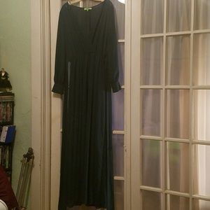 Hunter Green Surplice Maxi Dress