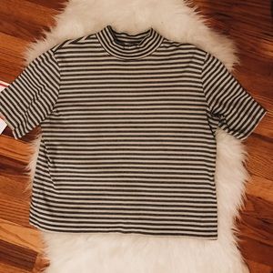 turtle neck striped top