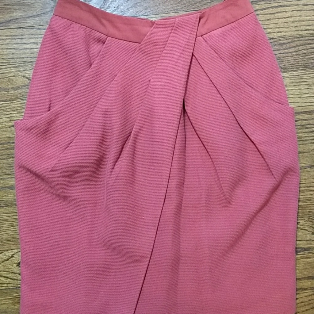 Anthropologie fei orange skirt with pockets