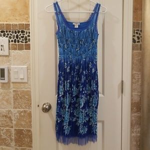 DESIGNER Vivienne Tam sz 0 blue smocked dress