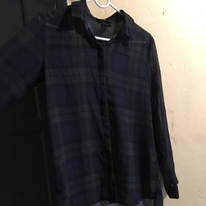 Grunge punk style tartan shirt sheer cool H&M