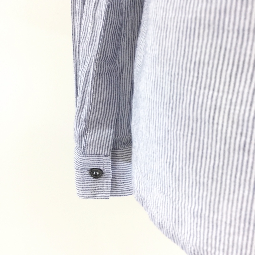 [ Funktional ] Blue Stripe Button Up Open Back - image 6