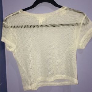 White mesh crop top