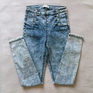 High-Waisted Acid Wash Jeans