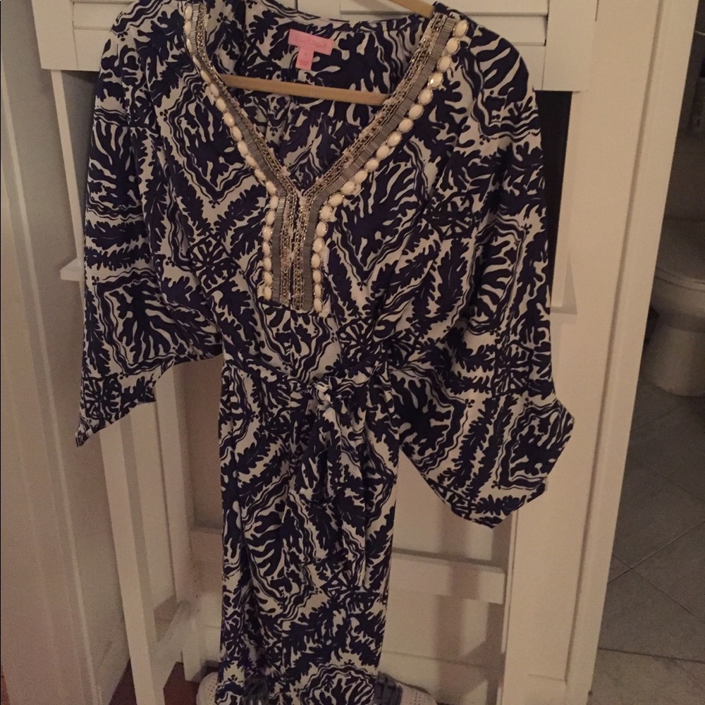 Lilly Pulitzer beaded neckline tunic S
