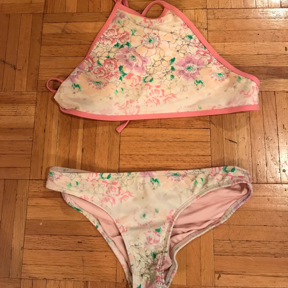 High neck floral bathing suit!!