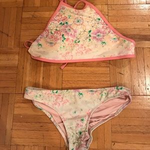 High neck floral bathing suit!!