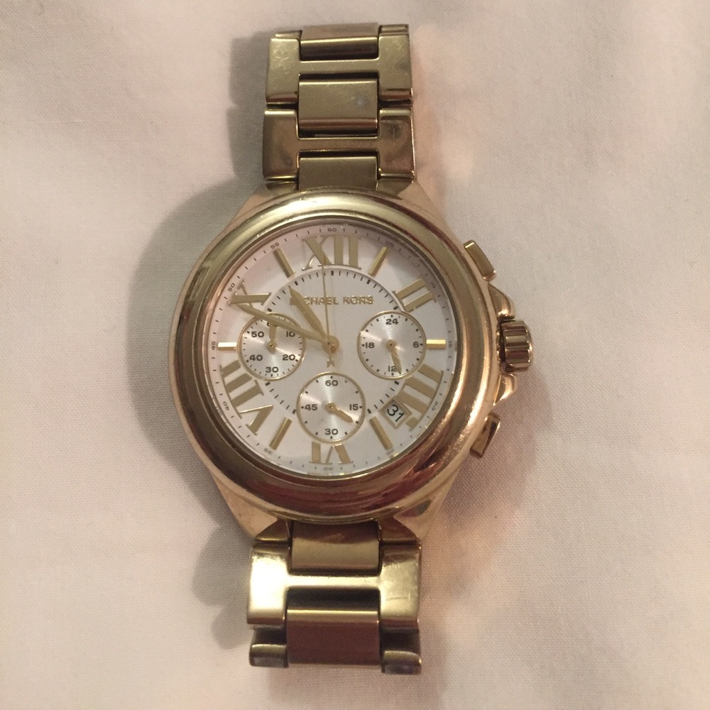 Oversized Michael Kors Boyfriend Watch - Gold