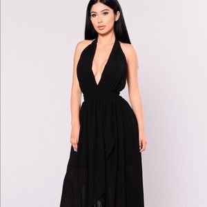 Backless black dress