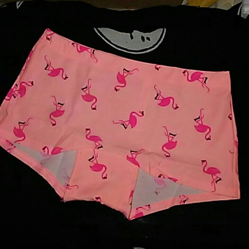 PINK Flamingo Boyshort Panties - Picture 1 of 4
