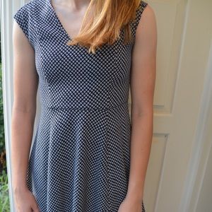 Ann Taylor Blue Dress with White Details