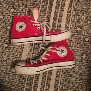 Red high top converse