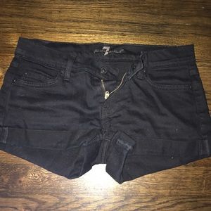 Black 7 For All Mankind cuffed jean shorts