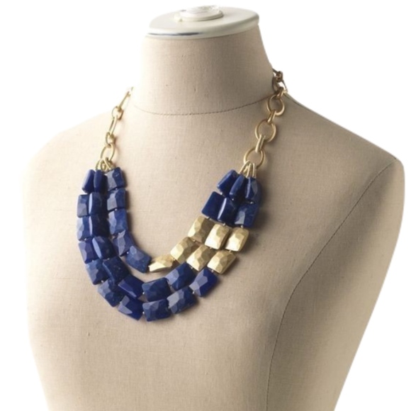 Stella & Dot Jewelry - Stella & Dot Bahari Blue and Gold Bib Necklace