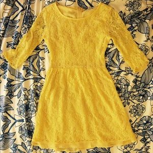 Forever 21. Yellow lace mini dress.