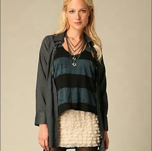 Free People Cream and Black Skirt