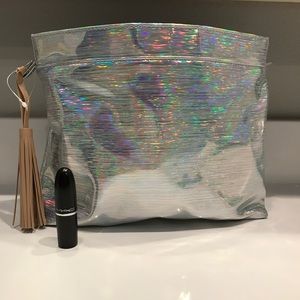 NEW, unused holographic pouch/clutch / makeup bag