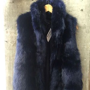 Dark Blue Faux Fur Vest- Never Worn. New with tag!