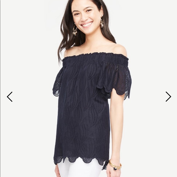 Ann Taylor Tops - Off the Shoulder Scalloped Top