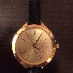 Michael Kors Women's Runway Leather Watch