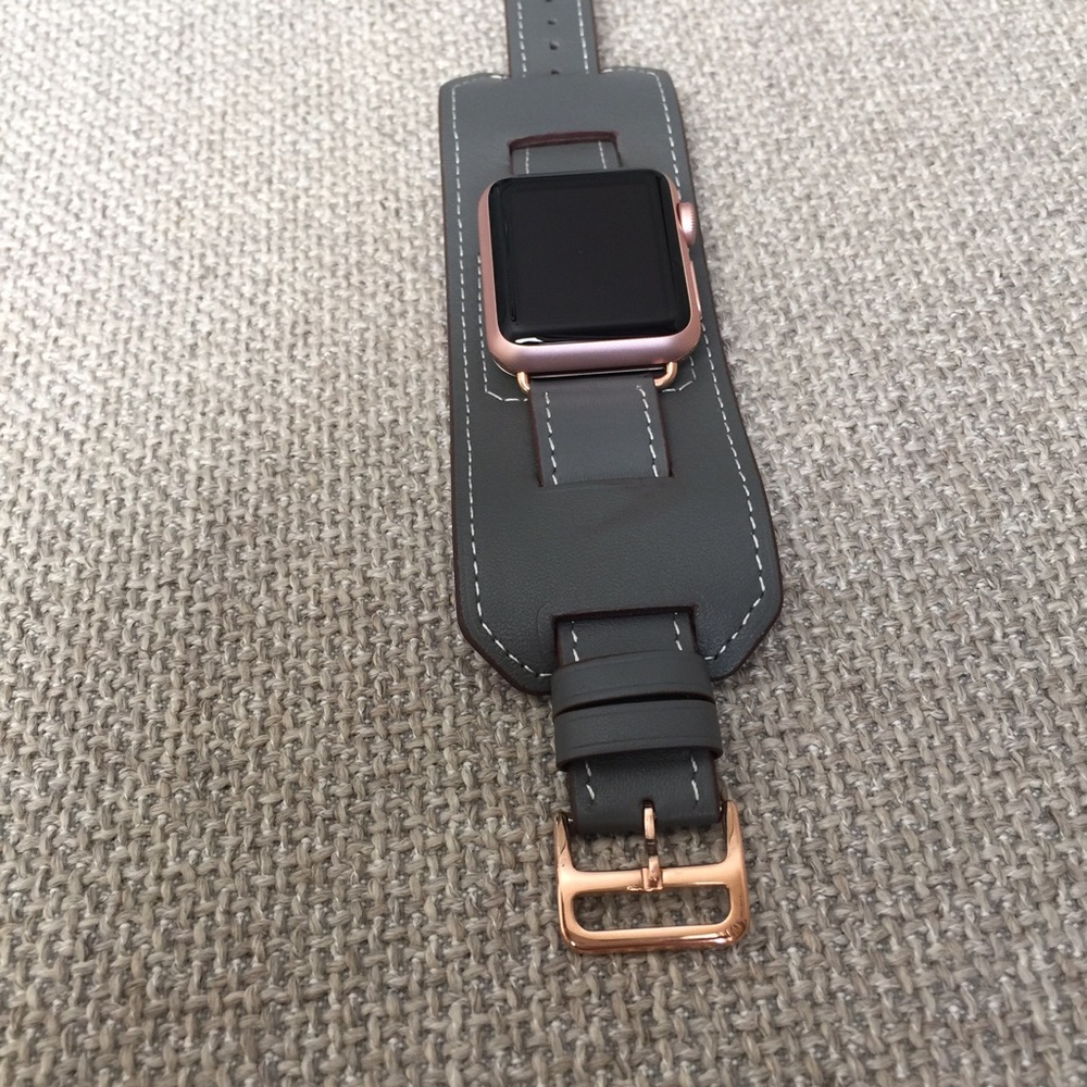 🎀ROSE GOLD Gray Apple watch Cuff Band Strap NEW