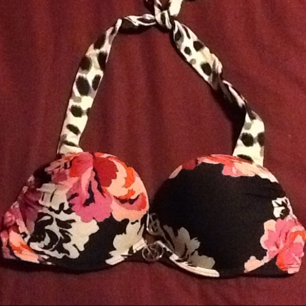 Victoria's Secret Floral Lift Padded Push-up Bikini Gold Signature VS Top NWOT