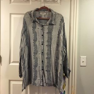 Printed Button-Down Blouse