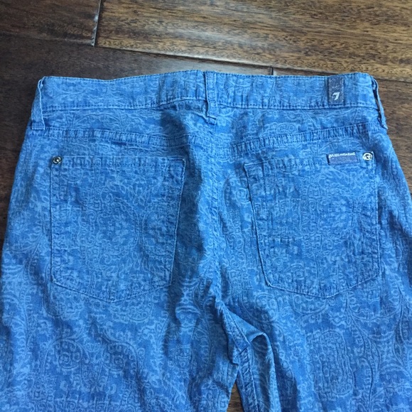 Printed skinny high waisted blue jeans - Picture 3 of 5