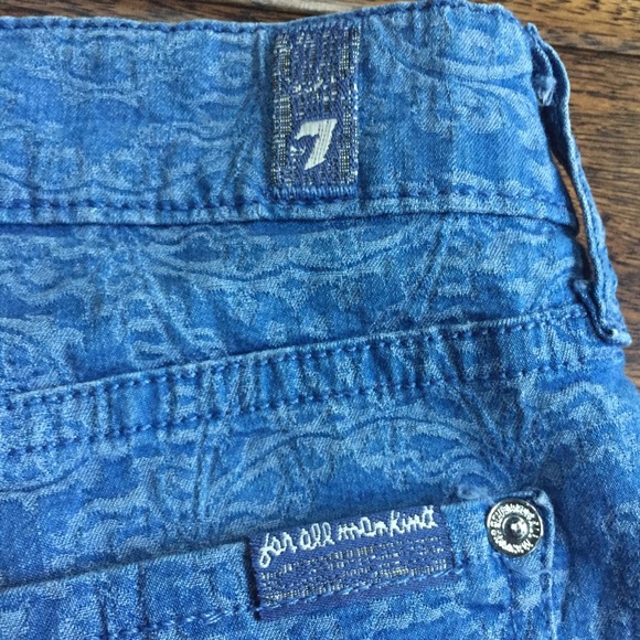 Printed skinny high waisted blue jeans - Picture 4 of 5
