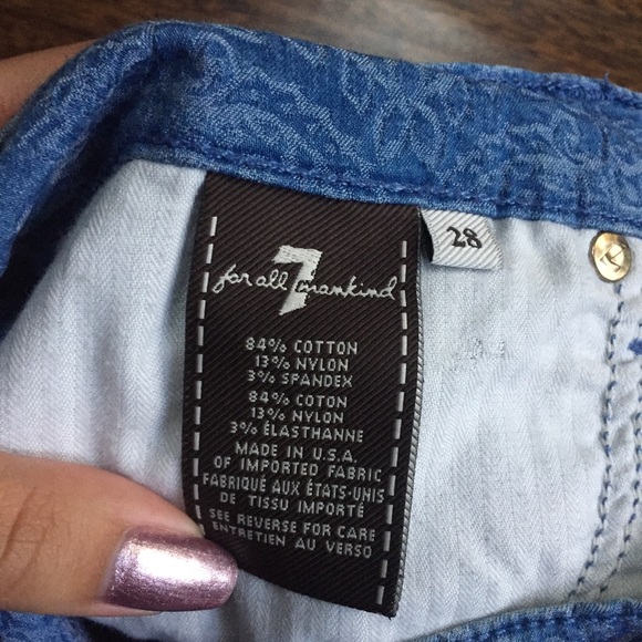 Printed skinny high waisted blue jeans - Picture 5 of 5